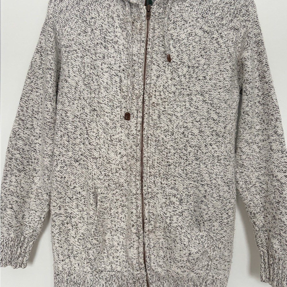 Roots Women's Gray and White Heathered Knit Hoodie
